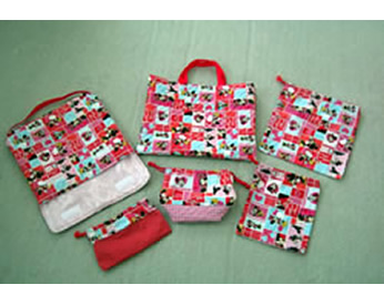 ミニーちゃんの生地で作った入園セット