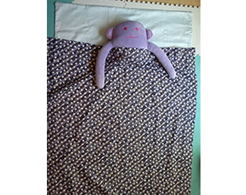 水玉模様の生地を使った布団カバー