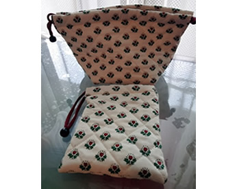 娘が選んだ生地で作った入園グッズ